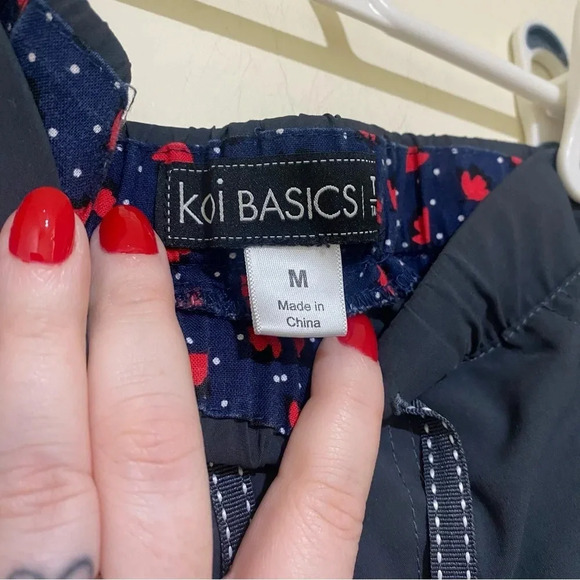 Women’s Koi Basics Navy Blue Flare Wide Leg  Scrub Stretch Pants Size M Tall NEW - Picture 15 of 16